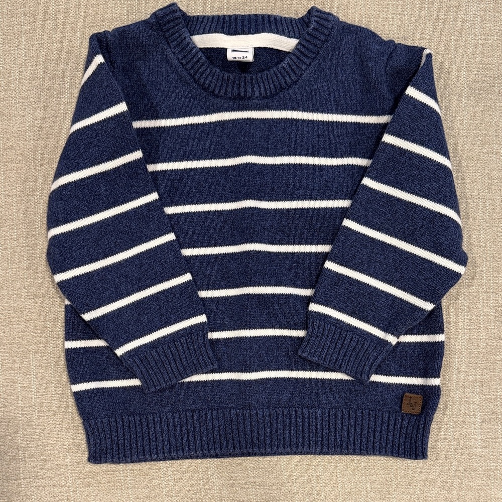 Janie and Jack Navy Blue Striped Sweater